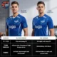 High - quality custom blue soccer uniforms for men, showcase logo, perfect for team sports.