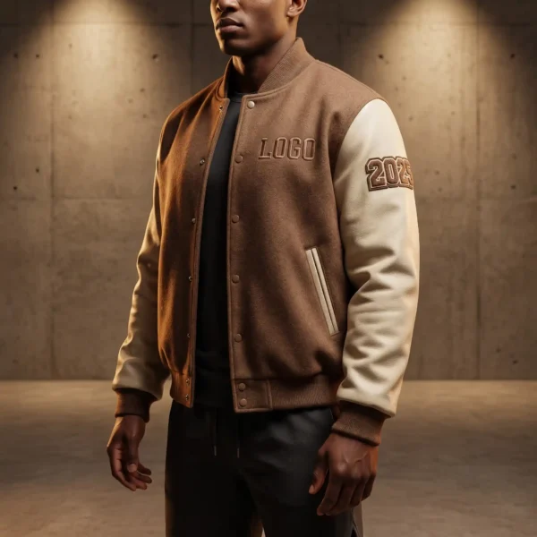 Custom Mocha Mousse Varsity Jacket - 2025 Color Trend