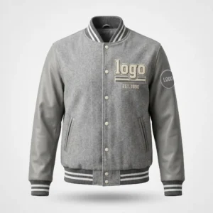 14 Heather Grey Custom Varsity Jacket - Timeless Neutral