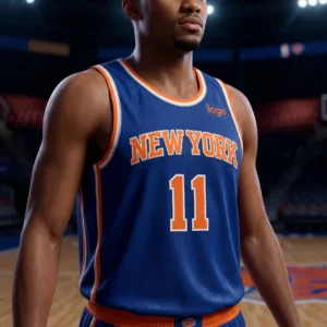 16 Jalen Brunson Inspired Custom Knicks Blue Statement Jersey