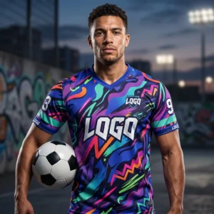 90s Retro Wave Custom Football Shirt - Sublimated Vintage Design