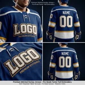 2 Premium Stitched Hockey Jerseys - Pro-Grade Tackle Twill Embroidery