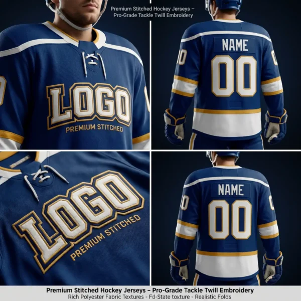 Premium Stitched Hockey Jerseys - Pro-Grade Tackle Twill Embroidery