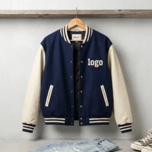 20 Custom 90s Minimalist Varsity Jacket - Boxy Shorter Hem