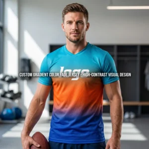Custom Gradient Color Fade Jersey - High-Contrast Visual Design Custom Gradient Color Fade Jersey - High-Contrast Visual Design