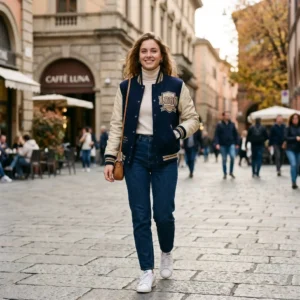 Custom Tailored Fit Varsity Jacket - Smart Casual Look