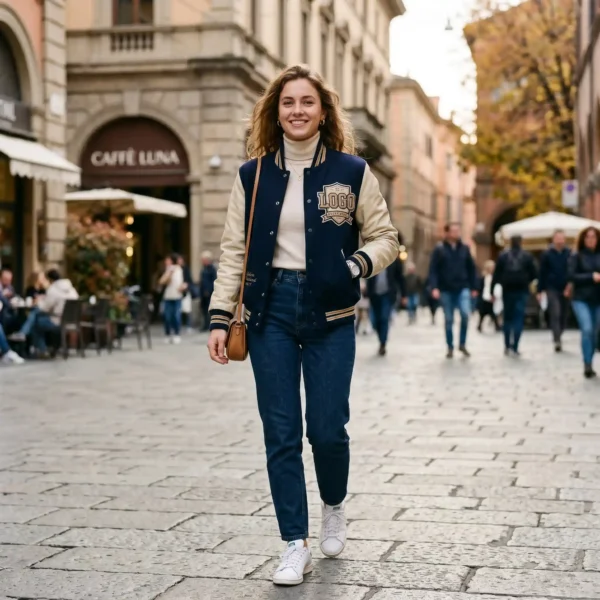 21 Custom Tailored Fit Varsity Jacket - Smart Casual Look