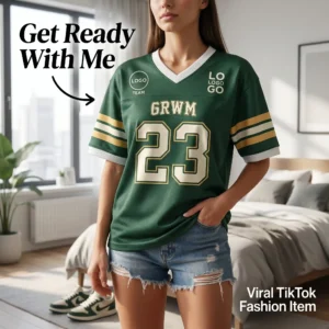 27 "Get Ready With Me" Custom Football Jersey - Viral TikTok Fashion Item