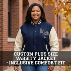 27 Custom Plus Size Varsity Jacket - Inclusive Comfort Fit