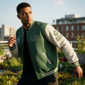 3 Eco-Friendly Custom Varsity Jacket - Recycled Polyester