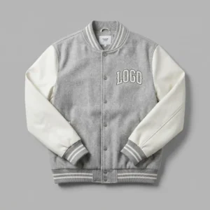 Custom Heather Grey Varsity Jacket - Modern Neutrality