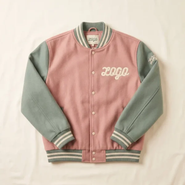 Custom Dusty Shades Varsity Jacket - Soft Aesthetic Look