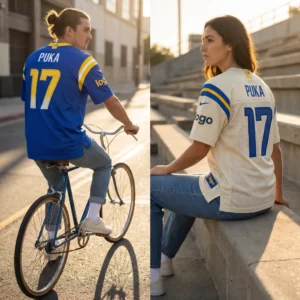 35 Custom LA Rams Style Jersey - Puka #17 Aesthetic Sports Wear