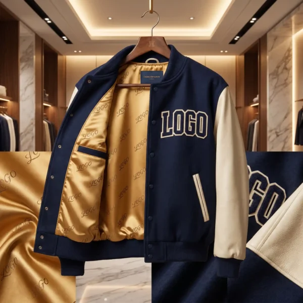 Custom Silk-Lined Varsity Jacket - Ultimate Luxury Feel