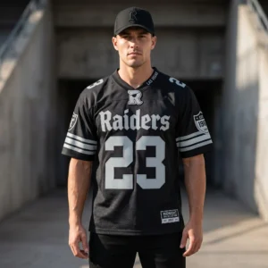 38 Custom Raiders "Silver & Black" Jersey - Midnight Fan Collection