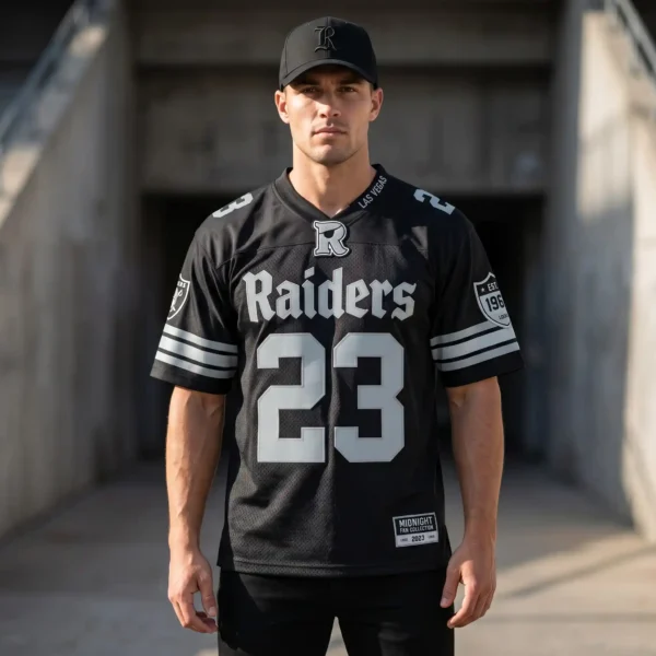 38 Custom Raiders "Silver & Black" Jersey - Midnight Fan Collection