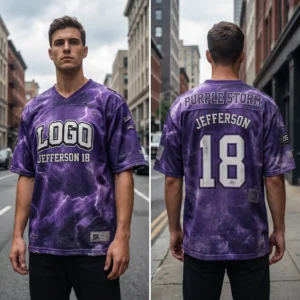 42 Justin Jefferson #18 Style Custom Jersey - Purple Storm Fan Gear