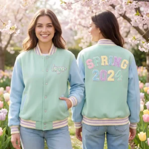 42 Custom Pastel Varsity Jacket - Fresh Spring Color Palette