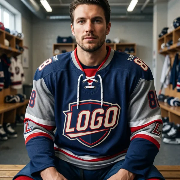 46 Pro Lace-Up Custom Hockey Sweaters - Authentic Neck Detail