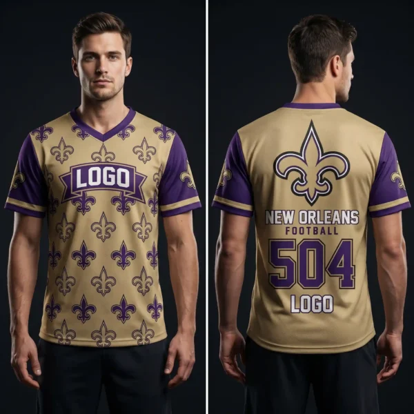 49 Custom NOLA Style Football Jersey - Fleur-de-Lis Inspired Fan Tops