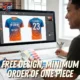 Free design service for custom soccer uniforms, minimum order of one piece, start your customization now.