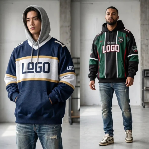 50 Oversized Hoodie-Fit Football Jersey - Custom Winter Layering Gear