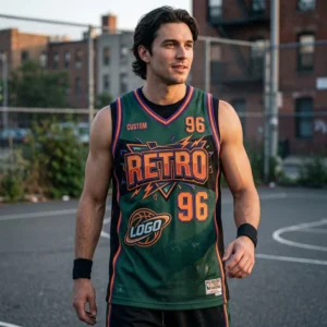 52 Personalized Old School Mesh Basketball Jersey - Retro Fit