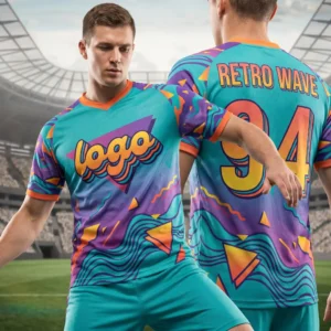 1994 Style Retro Wave Soccer Jersey - Sublimated 90s Patterns