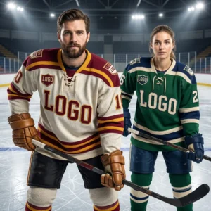 6 Vintage Custom Hockey Sweaters - Retro Striping & Heritage Fonts