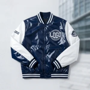 Custom High-Gloss Nylon Baseball Jacket - Bold Modern