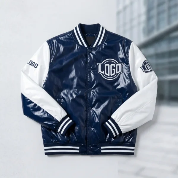 60 Custom High-Gloss Nylon Baseball Jacket - Bold Modern