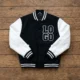 61 Custom Black and White Varsity Jacket - Timeless Contrast