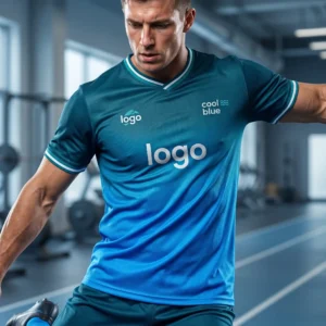 Deep Teal to Electric Blue Gradient Jersey - Cool Blue Series Deep Teal to Electric Blue Gradient Jersey - Cool Blue Series