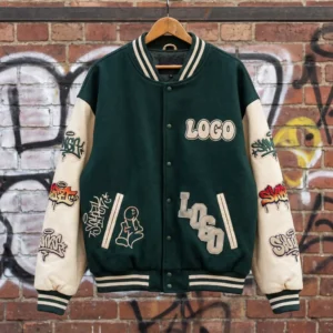 68 Custom Boxy Fit Varsity Jacket - 90s Streetwear Aesthetic