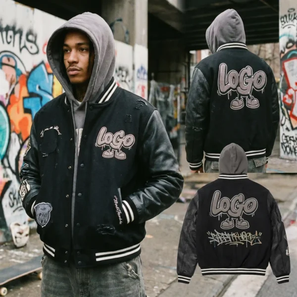 Custom Hooded Baseball Jacket - Hybrid Streetwear Style