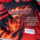 Close-up of red and black hockey jersey chest detail showcasing vibrant flame pattern and team name via 100% sublimation printing—no wrinkles, fade-resistant—with mesh breathable texture highlighted and text "100% Sublimation Craft, Never Fades | High-Def Custom Pattern, Durable Red-Black Colors".
