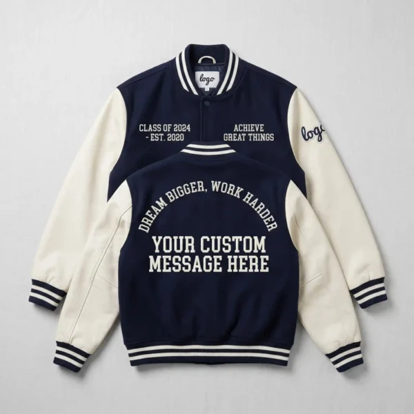 Custom Full-Text Varsity Jacket - Personalized Message