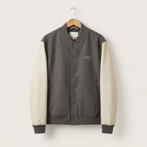 71 Custom Blank Varsity Jacket - Minimalist Aesthetic Look