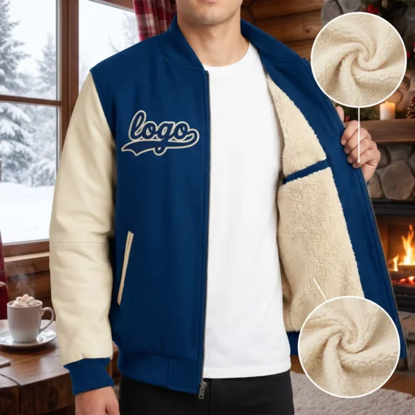 Custom Sherpa-Lined Varsity Jacket - Extra Winter Warmth
