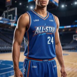 Custom Championship Basketball Jersey with Personalized Trophy Logo