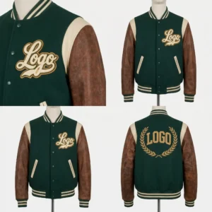 Custom Mixed-Media Varsity Jacket - Fabric & Leather Mix