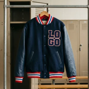 Custom Striped Trim Varsity Jacket - Sporty Classic Look