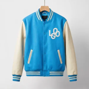 89 Custom Bright Sky Blue Varsity Jacket - Fresh Modern Fit