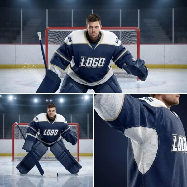 9 Custom Goalie Cut Hockey Jerseys - Pro-Size for Max Mobility