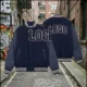 90 Custom Oversized Navy Varsity Jacket - Classic Streetwear