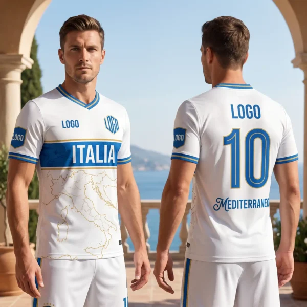 Italian Style Slim-Fit Custom Jersey - Mediterranean Design Italian Style Slim-Fit Custom Jersey - Mediterranean Design