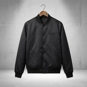 Custom Low-Profile Black Varsity Jacket - Sleek & Subtle