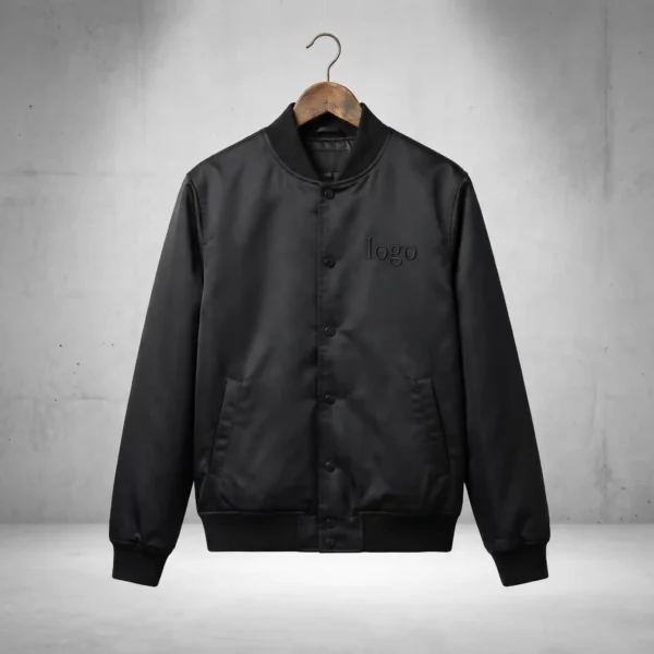 96 Custom Low-Profile Black Varsity Jacket - Sleek & Subtle