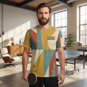 11 Vintage Geometric Custom Ping Pong Tee - Modern Retro Aesthetic