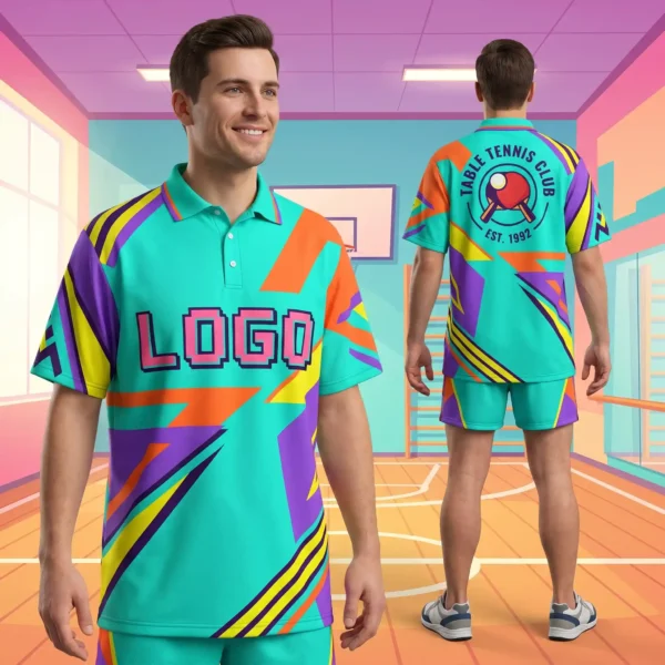 Retro 90s Style Custom Ping Pong Shirt - Sublimation Print Concept